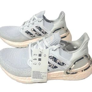 Adidas women’s UltraBoost 20 Glam Pack White/Pink Running Shoes Sz 5.5 [FW5721]